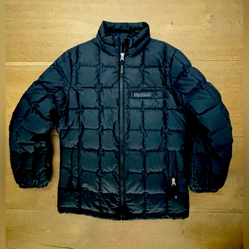 Marmot Black Duck Down Puffer Jacket - Size Youth Medium